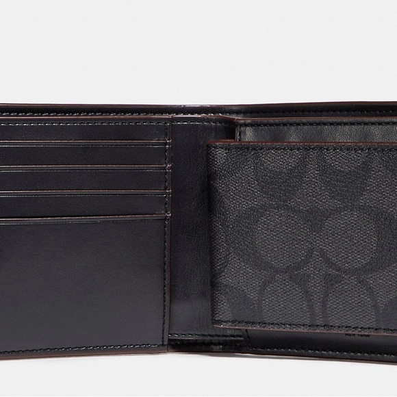 Compact Id Wallet In Signature Canvas - Picture 3 of 4